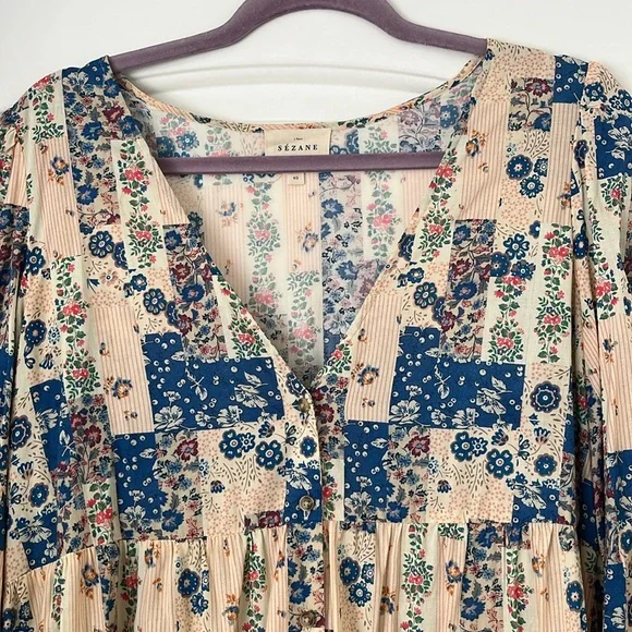 Sezane Benedetta Patchwork Print Dress - Picture 10 of 15